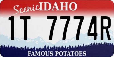 ID license plate 1T7774R