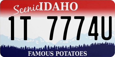 ID license plate 1T7774U