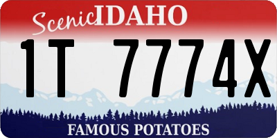 ID license plate 1T7774X