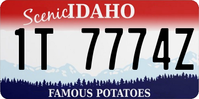 ID license plate 1T7774Z