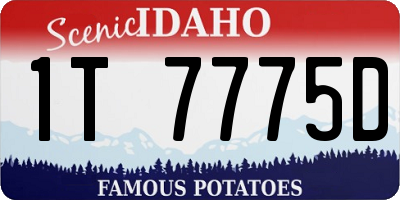 ID license plate 1T7775D