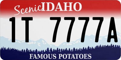 ID license plate 1T7777A