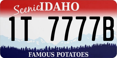 ID license plate 1T7777B