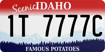 ID license plate 1T7777C