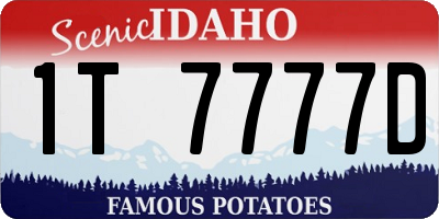 ID license plate 1T7777D