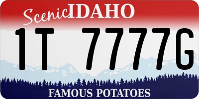ID license plate 1T7777G