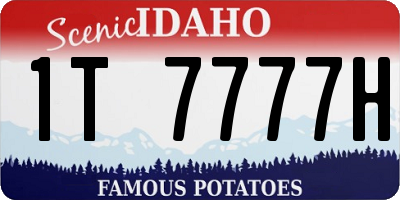 ID license plate 1T7777H