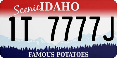 ID license plate 1T7777J