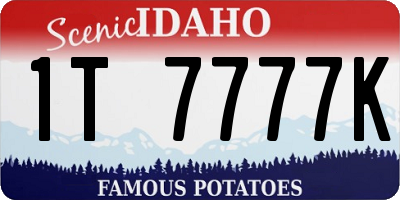 ID license plate 1T7777K