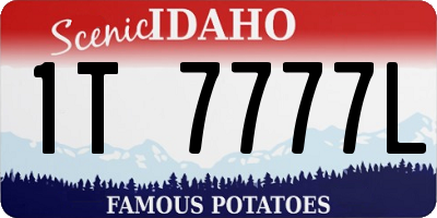 ID license plate 1T7777L