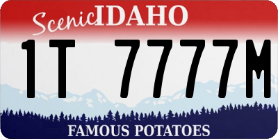 ID license plate 1T7777M