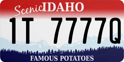 ID license plate 1T7777Q