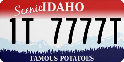 ID license plate 1T7777T