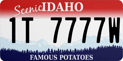 ID license plate 1T7777W