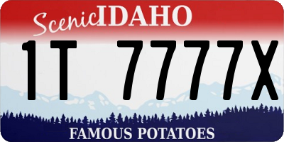 ID license plate 1T7777X