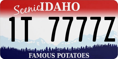 ID license plate 1T7777Z