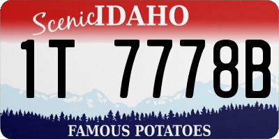 ID license plate 1T7778B