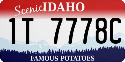 ID license plate 1T7778C