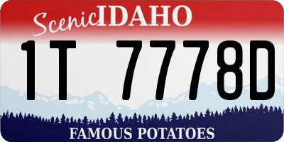 ID license plate 1T7778D