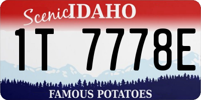 ID license plate 1T7778E