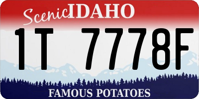 ID license plate 1T7778F