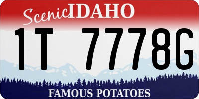 ID license plate 1T7778G
