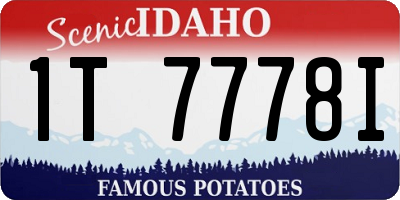ID license plate 1T7778I