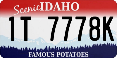 ID license plate 1T7778K