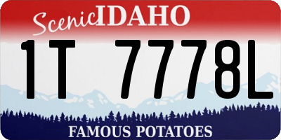 ID license plate 1T7778L