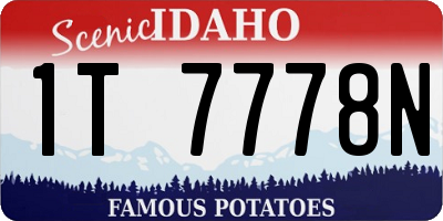 ID license plate 1T7778N
