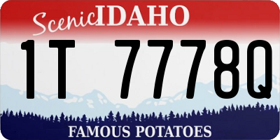 ID license plate 1T7778Q