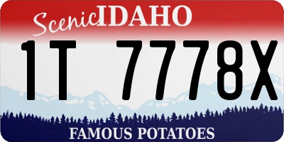 ID license plate 1T7778X