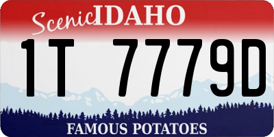 ID license plate 1T7779D