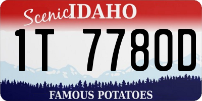 ID license plate 1T7780D
