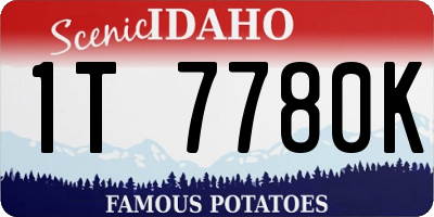 ID license plate 1T7780K