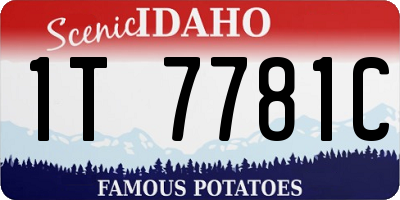 ID license plate 1T7781C