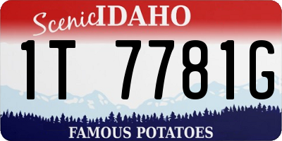 ID license plate 1T7781G