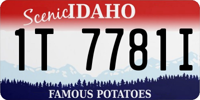 ID license plate 1T7781I