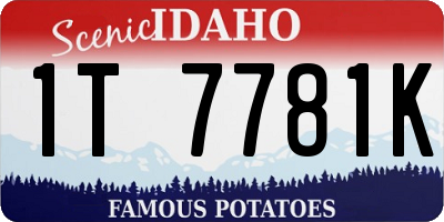 ID license plate 1T7781K