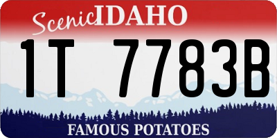 ID license plate 1T7783B