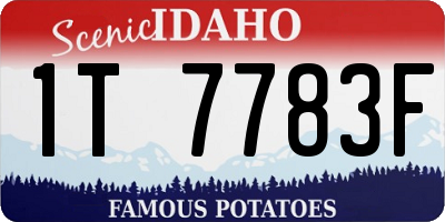 ID license plate 1T7783F