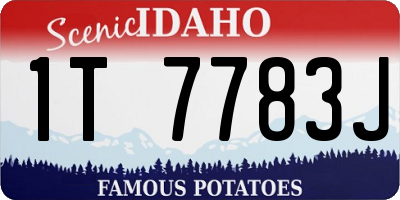 ID license plate 1T7783J