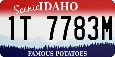 ID license plate 1T7783M