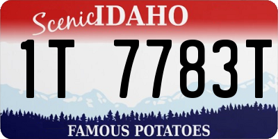 ID license plate 1T7783T