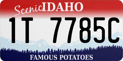 ID license plate 1T7785C