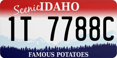 ID license plate 1T7788C