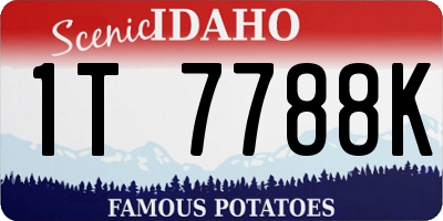 ID license plate 1T7788K