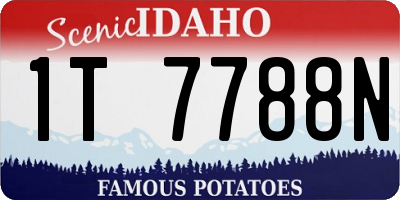 ID license plate 1T7788N