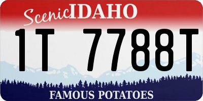 ID license plate 1T7788T
