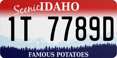 ID license plate 1T7789D